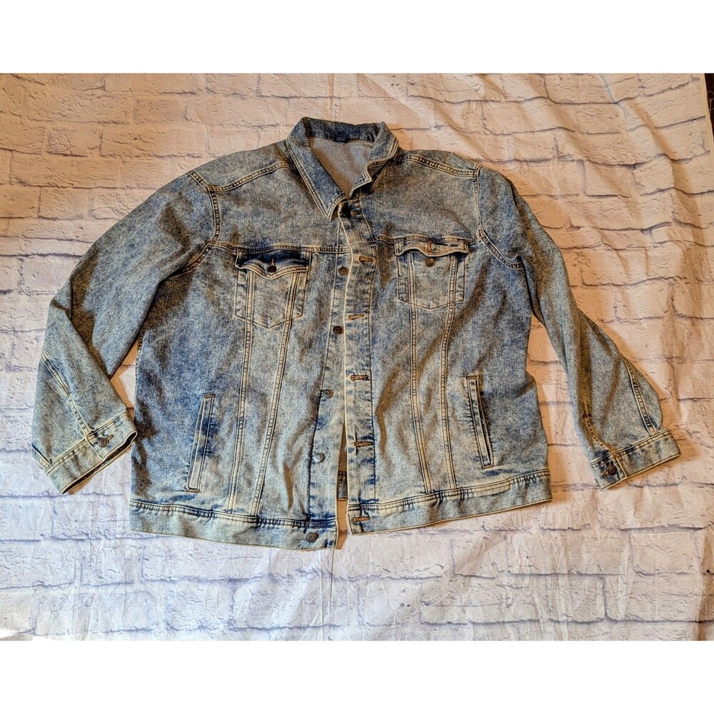 George Men's Jean Jacket Light Wash Blue Jean 3X 54-56